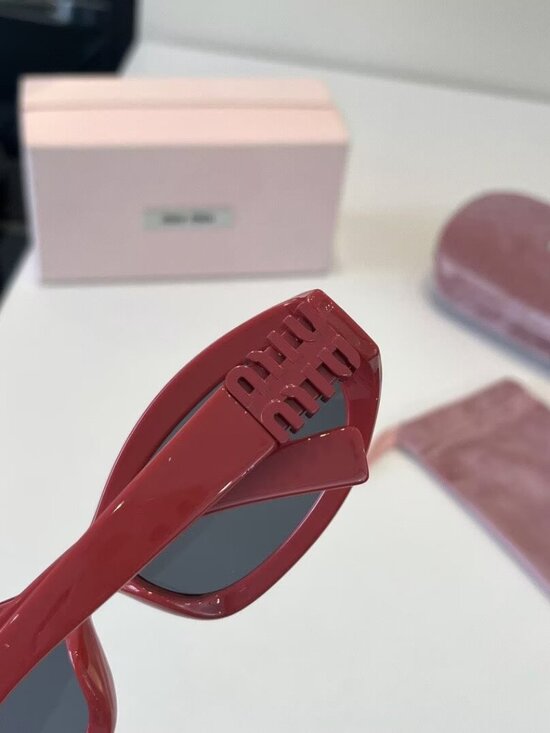 Miu Miu Red Oval Sunglasses with Dark Lonses main image 10